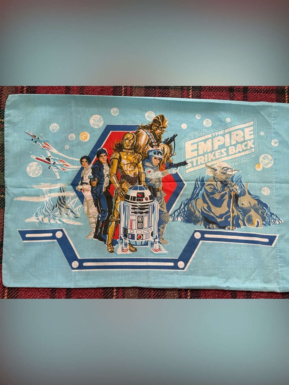 Star Wars Empire Strikes Back Blue Retro Vintage Pillowcase 1979